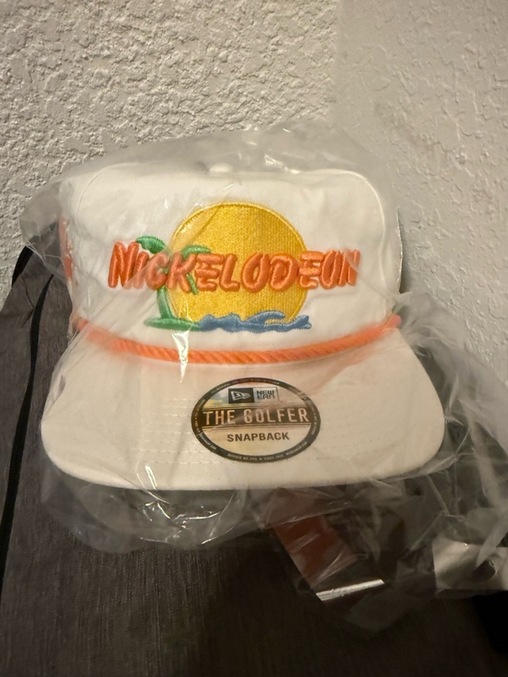 Nickelodeon White Hat with Orange Splash Logo and Orange Trim
